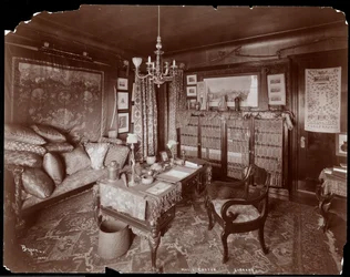 Eine private Bibliothek im Haus von Mrs. Leslie Carter in New York, 1903